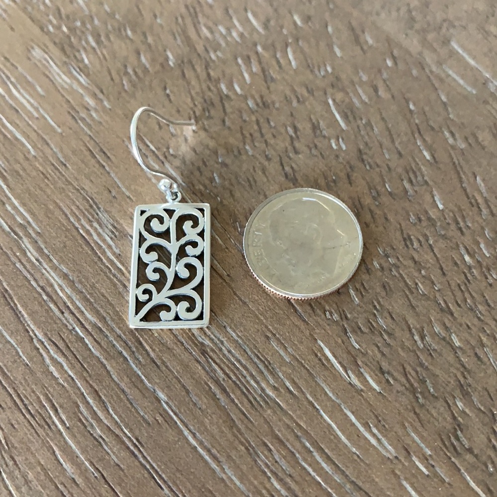 NEW Sterling Silver Filigree Hook Earrings - Picture 4 of 4